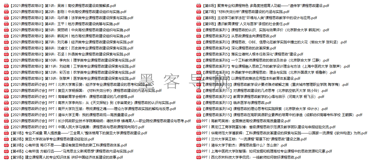 【课程思政】课程思政培训、研讨会(52份)PDF资料 免费下载